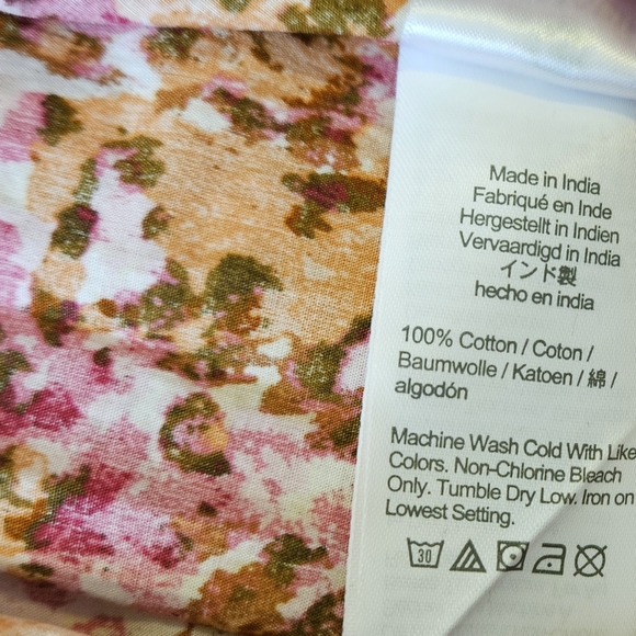 J Crew smocked puff sleeve midi faded floral dress pink brown, S - Picture 11 of 16